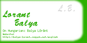 lorant balya business card