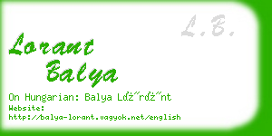 lorant balya business card